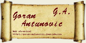 Goran Antunović vizit kartica